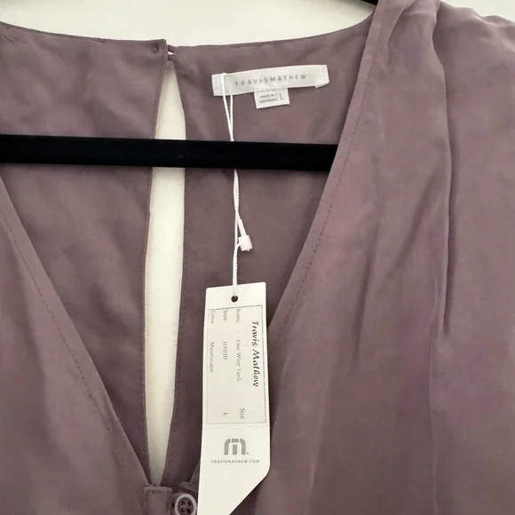 NWT Travis Mathew “Fine Wine Tank” Purple Sleeveless Blouse size Large - Picture 6 of 9